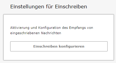 Bildschirmfoto von Einstellungen für Einschreiben