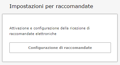 Schermata delle impostazioni per raccomandate