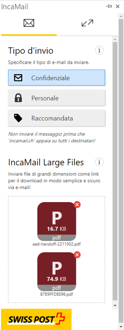 Invio di file di grandi dimensioni fino a 1 GB Invio di file di grandi dimensioni fino a 1 GB