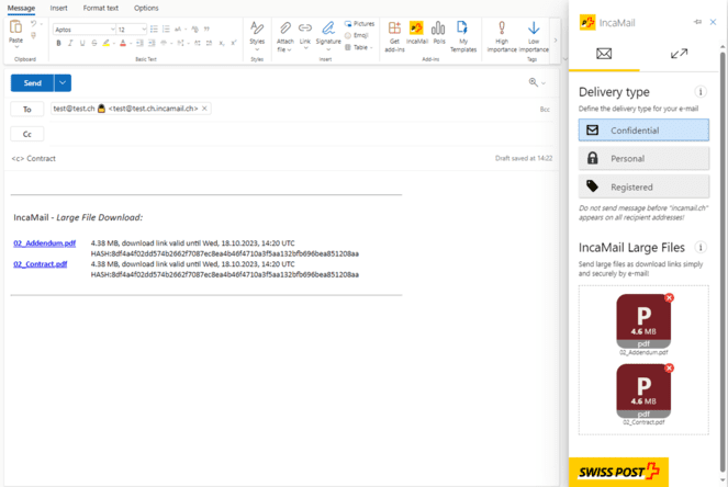 IncaMail sending IncaMail sending