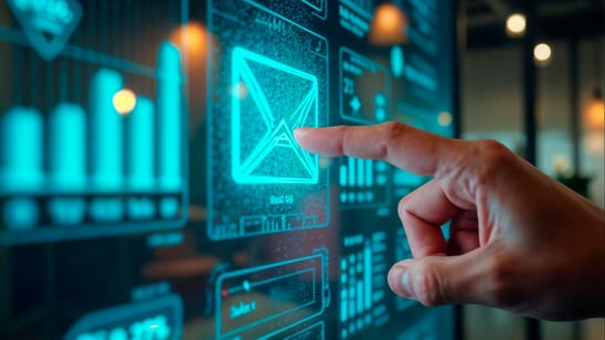 Mano tocca schermo tattile