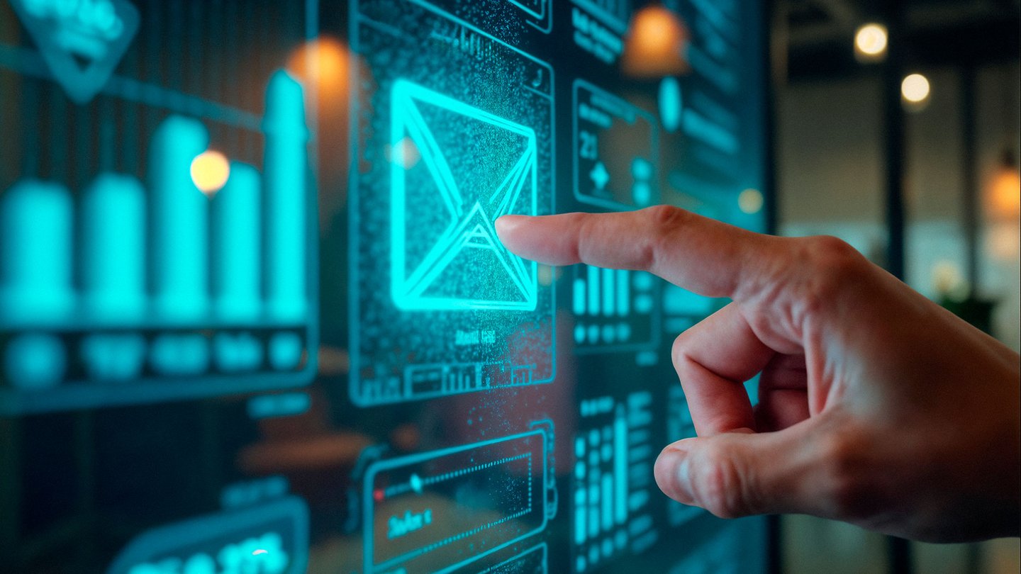 Hand touching a touchscreen